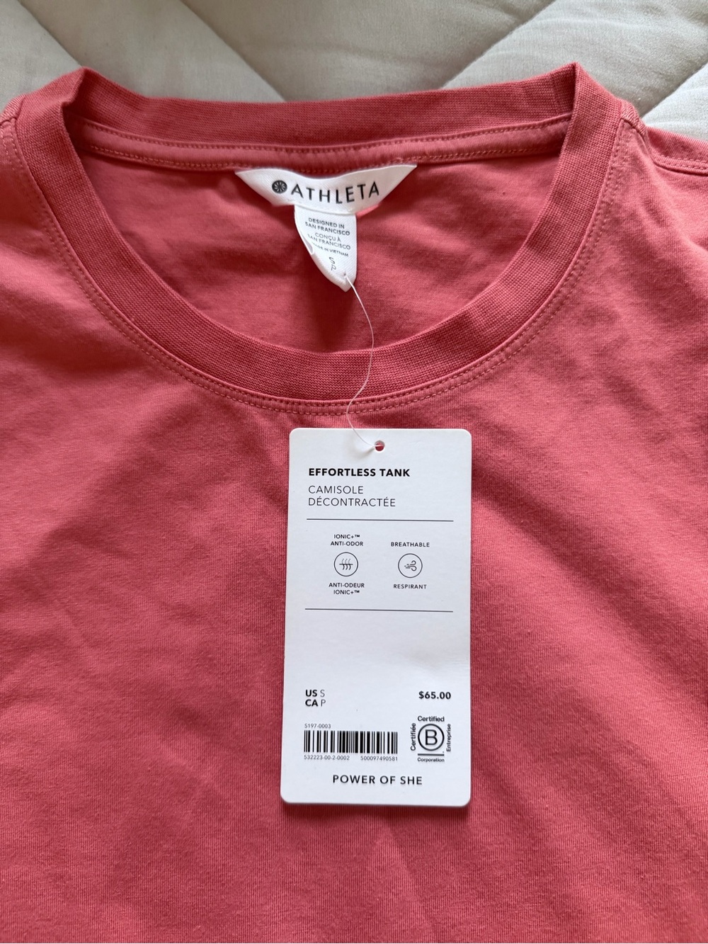 Athleta Coral Pink Sleeveless Muscle Tank - Picture 3 of 3
